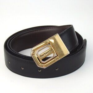 Authentic BURBERRYS Logo buckle reversible belt leather [Used]